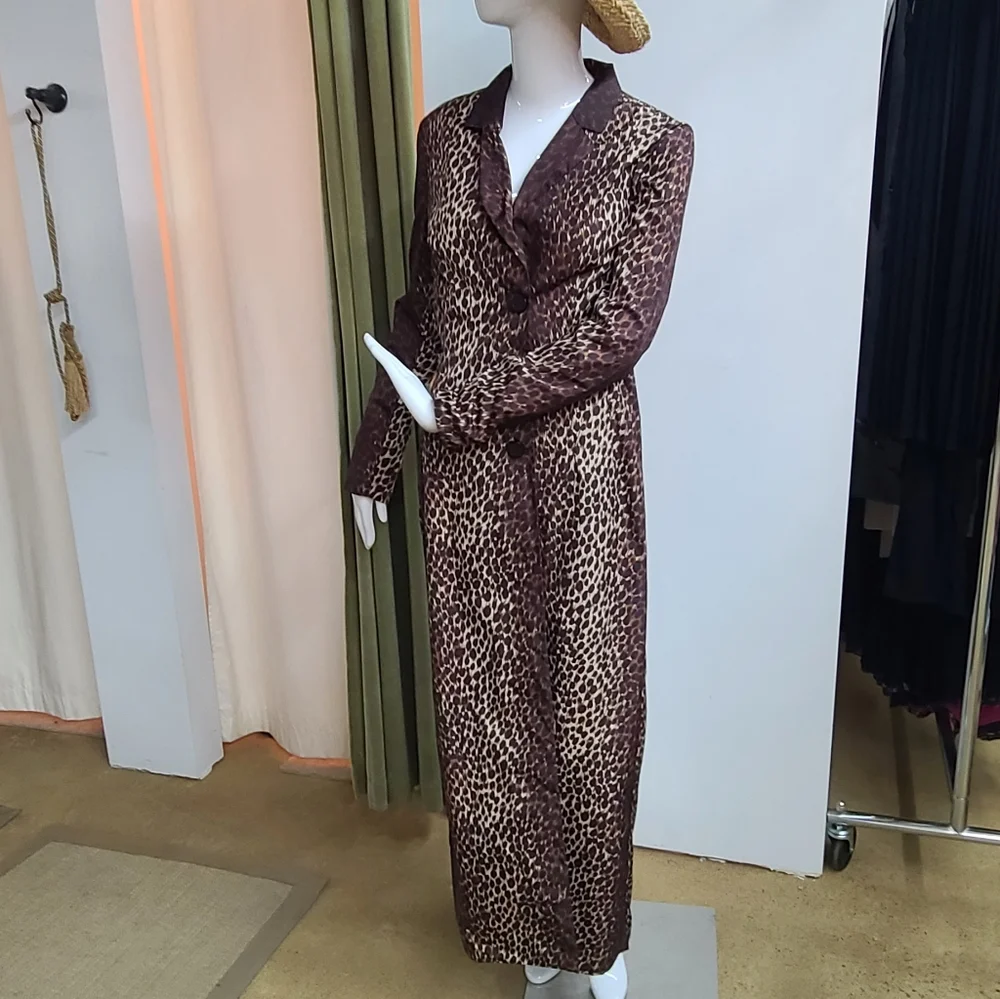 1990's DOLCE & GABBANA Leopard Printed Long Coat - Picture 1 of 15